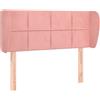 vidaXL Testiera con orecchie rosa 93x23x78/88 cm in velluto