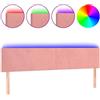 vidaXL Testiera LED Rosa 160x5x78/88 cm Velluto
