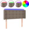 vidaXL Testiera LED Taupe 103x16x78/88 cm Tessuto