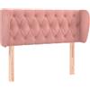vidaXL Testiera con orecchie Rosa 103x23x78/88 cm Velluto
