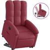 vidaXL Poltrona relax con ausilio per l'autosufficienza in tessuto rosso vino