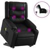 vidaXL Sedia per massaggi con supporto in piedi elettrica in Pelle finta nera