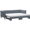 vidaXL Letto da giorno allungabile con materassi grigio scuro 80x200 cm in velluto