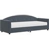 vidaXL Lettino con materasso grigio scuro 80x200 cm in velluto