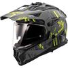Ls2 Casco Moto Adventure Ls2 MX702 PIONEER 2 CRAZY Nero Opaco Gr