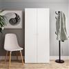 Vidaxl Scarpiera Bianca 80x35,5x180 cm in Legno Multistrato