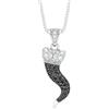 amorili Collana Donna Corno Napoletano Portafortuna in Argento 925 con Zirconi Neri | Amuleto Scaramantico Made in Italy | Gioielli Eleganti Idea Regalo cll2243