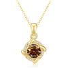 PAKORIO Collana rotonda moissanite elegante romantica donna, 1ct VVS1, placcata oro 14K, ipoallergenica, catena 40-45cm, anti-ossidazione, regalo(Marrone)