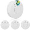 Smartwares Set di 3 rilevatori di fumo - 85 DB - Sensore ottico - Batteria da 10 anni - Etichetta Q - FSM-12503