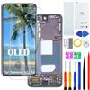 H&LYCYJ Display originale per Samsung Galaxy S22 5G OLED S901B S901B/DS S901U LCD con telaio, kit di sostituzione dell'assembly (nero con cornice, supporto per impronte digitali)