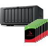 Synology DS1825+ 64TB Bundle (Seagate Ironwolf 8X 8TB) 8 Bay Plus Series with Ryzen V1500B, 8GB RAM (32GB max), 2x 2.5GbE, 2x M.2 NVMe. Slot PCIe per opzioni NIC