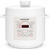 NutriChef Pentola a Pressione Elettrica 6 Litri, 1000 Watt Multicooker, Cuociriso, Slow Cooker, Vaporiera Elettrica, Acciaio Inox, LCD, Timer, Mantieni Caldo, Bianco