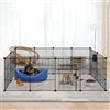 UISEBRT Recinzione a griglia per conigli, porcellini d'India, gabbia per piccoli animali con porta, per cuccioli, per interni ed esterni, 35 x 35 cm, piastra, confezione da 12 pezzi