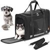 SUCIKORIO Trasportino Gatto Aereo 55x40x23cm Grande Pieghevole Trasportino Gatti Morbido Portatile Borsa per Cani Piccola Taglia 12kg Trasportinos Cani Omologato Aereo con Morbido Cuscino Lavabile