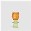 EDG Enzo De Gasperi Portacandela Tulipano Spring 14x7cm Arancio Vetro