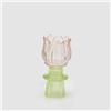 EDG Enzo De Gasperi Portacandela Tulipano Spring 14x7cm Rosa Vetro