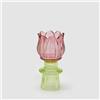 EDG Enzo De Gasperi Portacandela Tulipano Spring 14x7cm Magenta Vetro