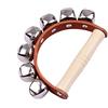 Jeffergarden Handbell Tambourine con Manico in Legno, Strumento a Percussione per Bambini per Ispirare i Musicisti, Promuovendo il Senso Ritmico (M)