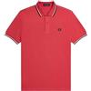 Fred Perry - Polo a maniche corte Q4 8410 N59 EN colore giallo con dettagli a contrasto - Polo da uomo, Rosso (lavaggio), XS