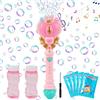 Leonshco Sparabolle Di Sapone Bambini, Bubble Gun d'Amore Rosa, Macchina Bolle Sapone Elettrica Con Soluzione per Bolle, Pistola Bolle Di Sapone Matrimonio 10000+ Bolle/Minuto, Per Esterni/Feste/Matrimoni