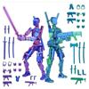 FANCYWUXI Set di 2 action figure T13 (montaggio completato), articolazioni multiple stampate 3D, in titanio, 13 action figure, Lucky 13 Robot, decorazione da scrivania per gli amanti dei giochi, giocattolo blu