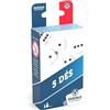 La Ducale Set di 5 dadi da 18 mm, gioco di Yams, gioco di viaggio, colore: bianco