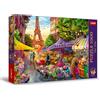 Trefl Premium Plus Quality - Puzzle Tea Time: Mercato dei fiori, Parigi - 1000 Pezzi, Serie di Immagini Nostalgiche Dipinte, per Adulti e Bambini a partire dai 12 Anni