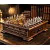 Set scacchi vintage in legno di noce con conservazione pezzi romani 100%...