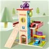 Set da gioco per garage in legno a tre livelli, giocattolo per bambini, regalo