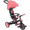 Globber Triciclo Evolutivo 4 in 1 Maniglia Regolabile Balance Bike Rosa Corallo