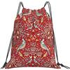 HLBSDM versatile con coulisse a tracolla, fantasia floreale con pappagallo rosso, ideale per la palestra e la corsa.