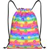 HLBSDM Borsa sportiva con coulisse a pois arcobaleno, ideale per palestra, yoga e adulti, 14x16,9 pollici (piccola).