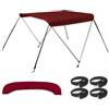 DJJYCTNM Tendalino Barca 2 Archi, Robusto Telo di Copertura per Barca, con Telaio in Alluminio e Custodia per Riporlo, 4 Cinghie, Ideale per Pontoni e Barche da Pesca(Red,130-150cm/51-59in)