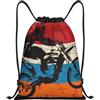 HLBSDM Borse a sacco con coulisse per motocross retrò, palestra, yoga, zaino per adulti 14x16,9 pollici, piccole