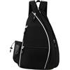 Generic Borsa da Pickleball, Borsa per Racchetta da Pickleball, Grande capacità, Multifunzionale, Portatile, Zaino per Trasporto Pagaia per Tennis Femminile, Nero
