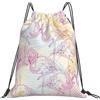 HLBSDM Borsa a tracolla facile da trasportare con coulisse, fantasia fenicottero pastello e palma, elegante borsa da palestra per jogging