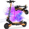 Ruitoo T2 Master Monopattino Elettrico Per Adulti, 2 Motori, Batteria 52V 20.8Ah, Portata Massima 60-65KM, Pneumatici Fuoristrada Da 10 Pollici, 3 Modalità Di Velocità, Display Intelligente