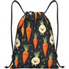 HLBSDM Borsa sportiva con coulisse a forma di carota felice, ideale per palestra, yoga e adulti, 14x16,9 pollici, piccola.