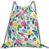 HLBSDM Zaino con coulisse, sagoma di foglia tropicale, borsa da palestra portatile per sport all'aria aperta