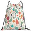 HLBSDM Borsa a tracolla versatile con coulisse, stampa a foglie multicolore, traspirante, ideale per il jogging.