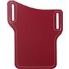 Generic Marsupio vintage in pelle PU con clip per cintura, custodia per cellulare da viaggio ed escursionismo, Rosso vinaccia, Semplice