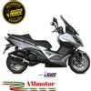 Mivv Kymco XCiting 400 2013 13 Terminale Di Scarico Moto Oval Black Carbon Cap