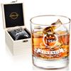 LIGHTEN LIFE Regali per il 40° compleanno per uomo 12 oz, bicchiere da whisky del 1985 in pregiata scatola di legno, bicchiere da bourbon per papà, marito, amico di 40 anni