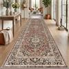 DEXI Passatoia Corridoio 80 x 300 cm, Tappeto Cucina Antiscivolo Lavabile, Tappetino Morbido Vintage di Pelo Corto e Lungo - Assorbente per Porta, Ingresso Interno e Lavanderia, Rosso Ruggine