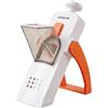 AORLIS Mandolina Affettatrice Professionale, Tagliaverdure Multifunzione Regolabile per Fette, Julienne,Bastoncini e Dadi, con Contenitore, Spingitore di Sicurezza e Piedini Antiscivolo (Arancione)