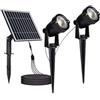 V-TAC VT-11031 Faretto led con picchetto lampada da giardino con pannello solare 2pz x1.2W colore nero luce 3000k IP65-20488
