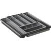 Rotho Domino PortaPosate con 7 Scomparti, Plastica (PP) senza BPA, Grigio (Antracite), 39.7 x 34.1 x 5.1 cm