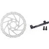 Shimano SM-RT66, Disco per Freni, 6 Fori, Argento, 203 mm & SM-MA-F203P/P, Adattatore per Freno a Disco, 203 mm, Nero
