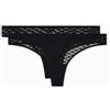 Emporio Armani Mutandine Perizoma da Donna Allover Eagle Mesh, Confezione da 2, Nero, S, Nero, S