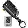 WUZUTU Custodia pieghevole per chiavi, compatibile con Nissan Micra Pulsar Qashqai X-Trail Murano Altima Quest Juke Kicks, custodia in metallo per chiavi auto, 2 tasti, colore nero